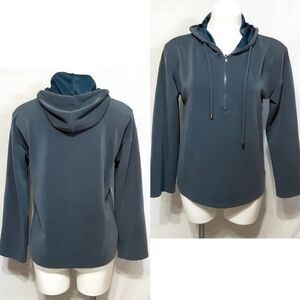 Rachel Zoe Quarter Zip Hoodie Pullover Long Sleeve Sweater Top Small Soft Comfy